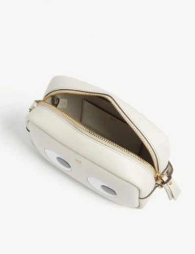 Shop Anya Hindmarch Eyes Mini Leather Cross-body Bag In Chalk