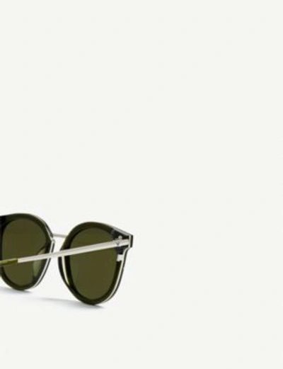Shop Gentle Monster Dim Acetate And Stainless Steel Sunglasses In Khaki/olive