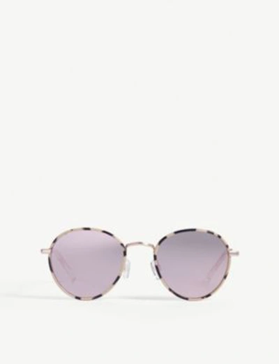 Shop Le Specs Zephyr Deux Round-frame Sunglasses In Mist Tort