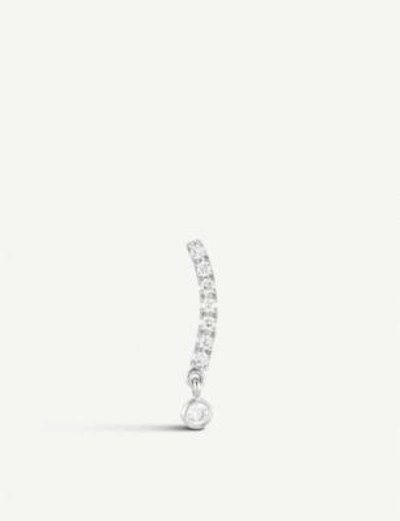 Shop Annoushka Fine Line 18ct White-gold And Diamond Left Stud Earring In 18ct White Gold