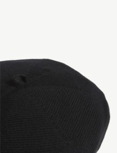 Shop Johnstons Jersey Stitch Cashmere Beret In Black