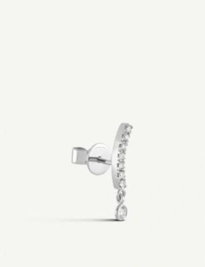 Shop Annoushka Fine Line 18ct White-gold And Diamond Right Ear Stud Earring In 18ct White Gold