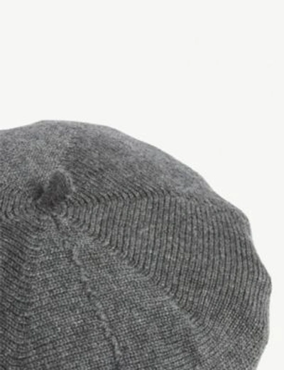 Shop Johnstons Jersey Stitch Cashmere Beret In Mid Grey