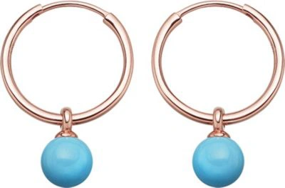 Shop Astley Clarke Vera Rose-gold Vermeil & Turquoise Drop Hoop Earrings