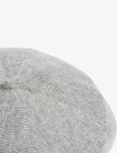 Shop Johnstons Jersey Stitch Cashmere Beret In Light Grey