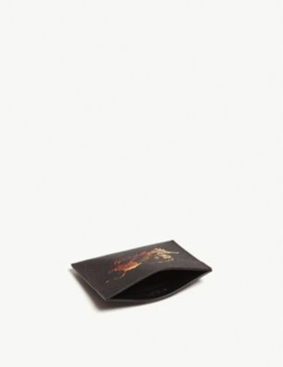 Shop Givenchy Lion-print Leather Cardholder In Multicol