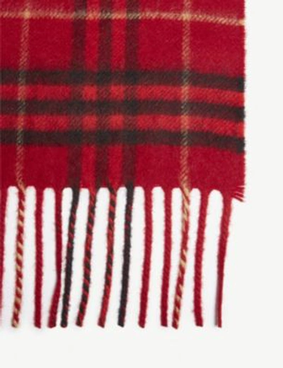 Shop Burberry Vintage Check Cashmere Scarf In Military Red