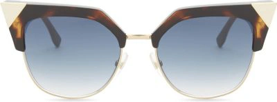 Shop Fendi Ff0149/s Iridia Cat-eye Frame Sunglasses In Tortoise Gold
