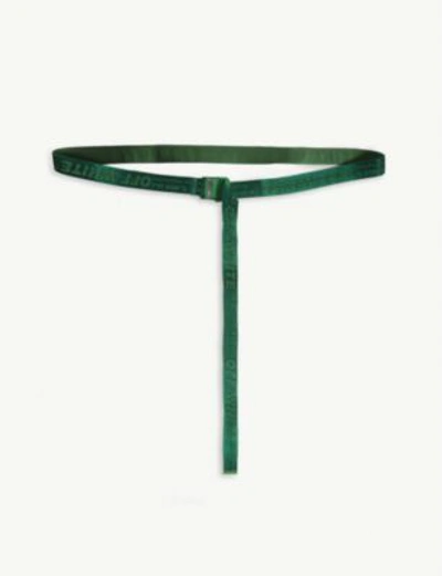Shop Off-white Logo Industrial Tape Canvas Belt In Green