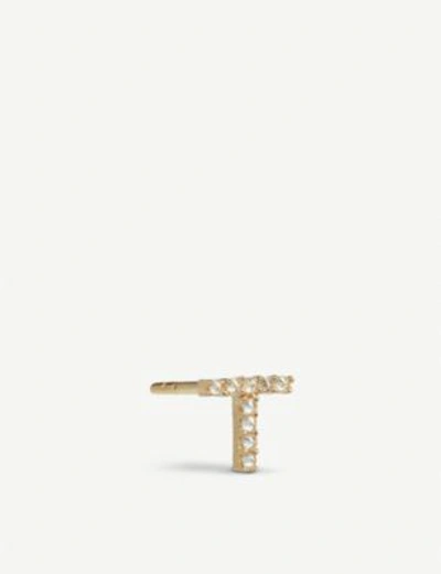 Shop Annoushka T 18ct Yellow-gold And Diamond Single Stud Earring In 18ct Yellow Gold