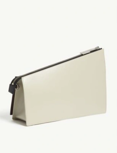 Shop A-cold-wall* Corbusier Shapes Leather Clutch In Maroon  Black Cream
