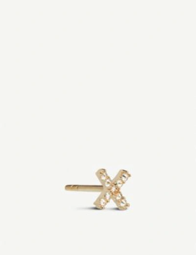 Shop Annoushka X 18ct Yellow-gold And Diamond Single Stud Earring In 18ct Yellow Gold