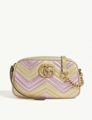 Gucci Women's Gold And Pink Zigzag Gg 