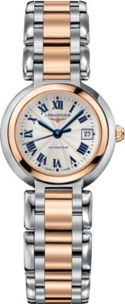 Shop Longines Womens Rose Gold/silver L8.111.5.78.6 Prima Luna Automatic Watch