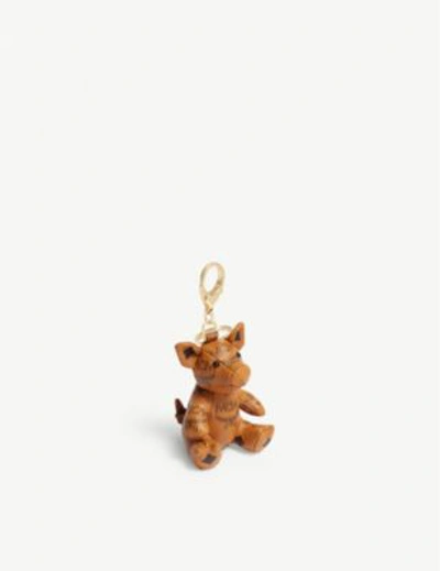 Shop Mcm Zoo Pig Charm In Cognac