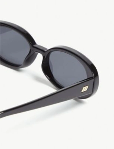 Shop Le Specs Outta Love Oval-frame Sunglasses In Black