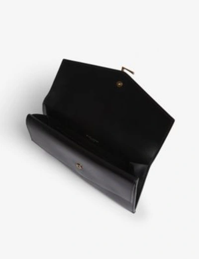 Shop Saint Laurent Womens Black Envelope Design Sulpice Bag Pouch