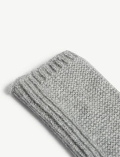 Shop Johnstons Purl Stitch Cashmere Wristwarmers In Light Grey