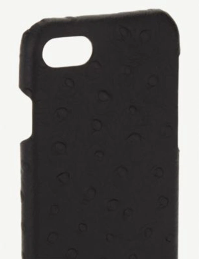 Shop The Case Factory Ostrich-embossed Leather Iphone 7/8 Case In Black
