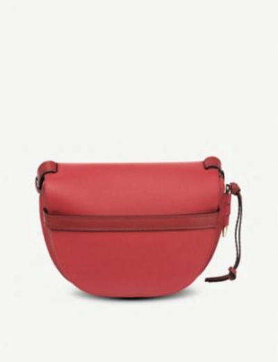 Shop Loewe Gate Small Leather Shoulder Bag In Scarlet Red/burnt Re