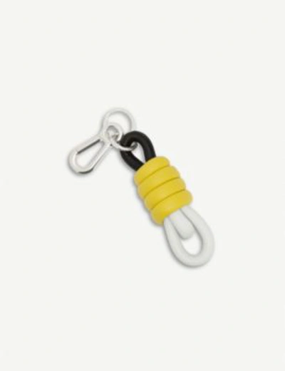 Shop Loewe Knot Leather Charm In Yellow/multicolour