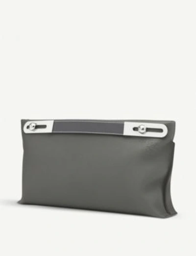 Shop Loewe Grey Missy Leather Bag In Anthracite