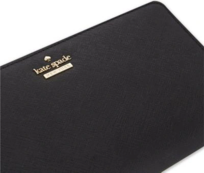 Shop Kate Spade Cameron Street Lacey Leather Wallet In Black