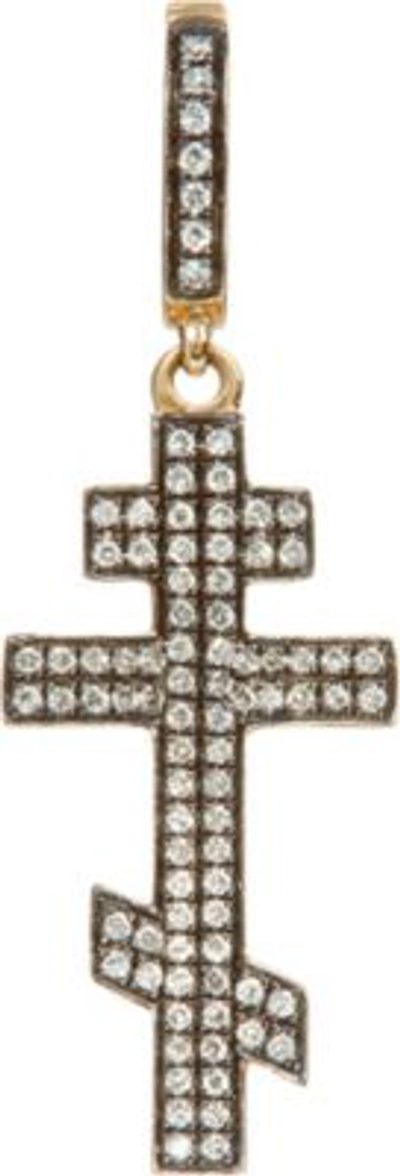 Shop Annoushka Touch Wood 18ct Yellow Gold And Diamond Cross Charm