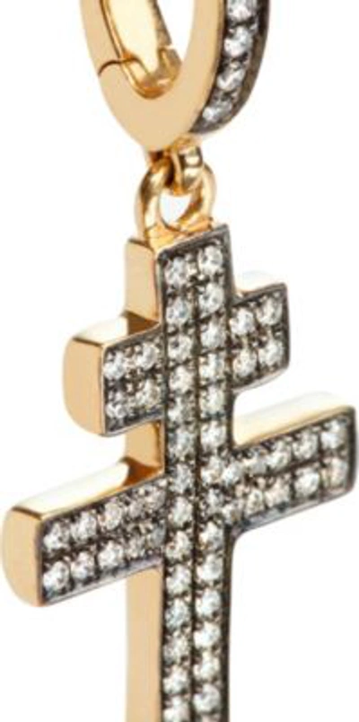 Shop Annoushka Touch Wood 18ct Yellow Gold And Diamond Cross Charm