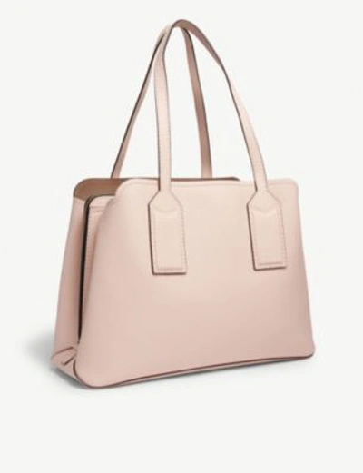 Shop Marc Jacobs The Editor Leather Shoulder Bag In Pearl Pink