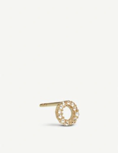 Shop Annoushka Initial O 18ct Gold And Diamond Stud Earring In 18ct Yellow Gold