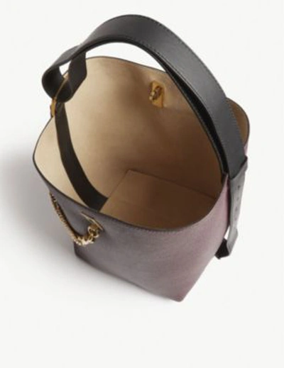 Shop Givenchy Leather Bucket Bag In Aubergine