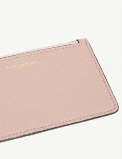 Shop Burberry Leather Card Holder In Ash Rose