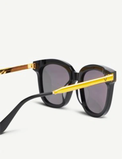 Shop Gentle Monster Womens Black Gold Absente-01(2m)gd Acetate Square-frame Sunglasses