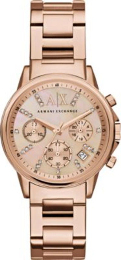 Shop Armani Exchange Rose Gold Bracelet Watch