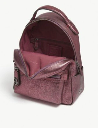 Shop Coach Campus Leather Small Backpack In Gm/metallic Berry