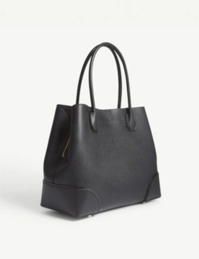 Shop Michael Michael Kors Mercer Gallery Large Grained Leather Tote In Black