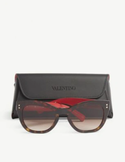 Shop Valentino Va4037 Butterfly-frame Sunglasses In Havana