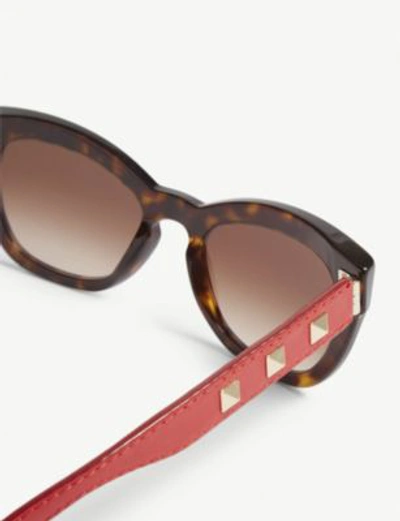 Shop Valentino Va4037 Butterfly-frame Sunglasses In Havana