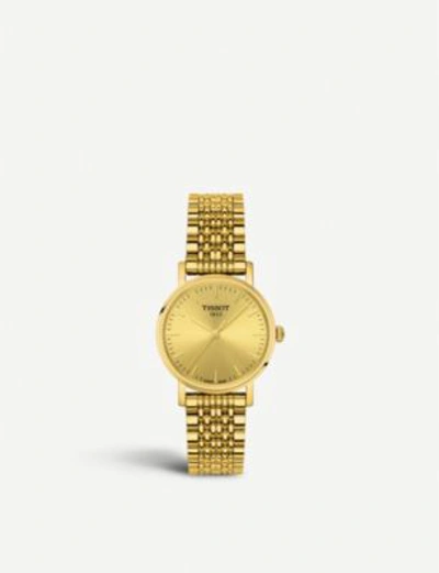 Shop Tissot Womens Gold T1092103302100 T-classic Gold-plated Stainless Steel Quartz Watch