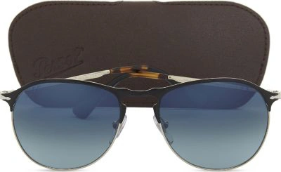 Shop Persol Po7649s Round-frame Sunglasses In Black