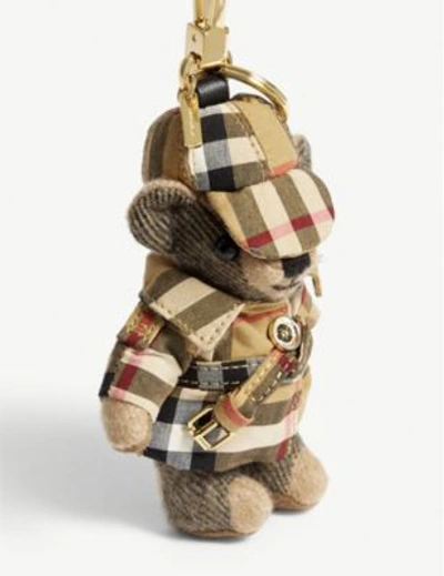 Shop Burberry Thomas Bear Trench Coat Cashmere Charm In Camel