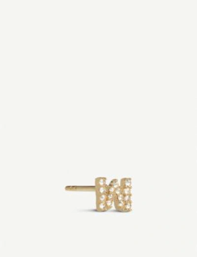 Shop Annoushka W 18ct Yellow-gold And Diamond Stud Earring In 18ct Yellow Gold