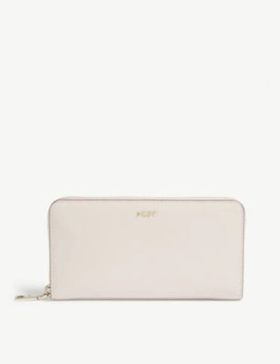 Shop Dkny Bryant Textured Leather Zip-around Wallet In Iconic Blush