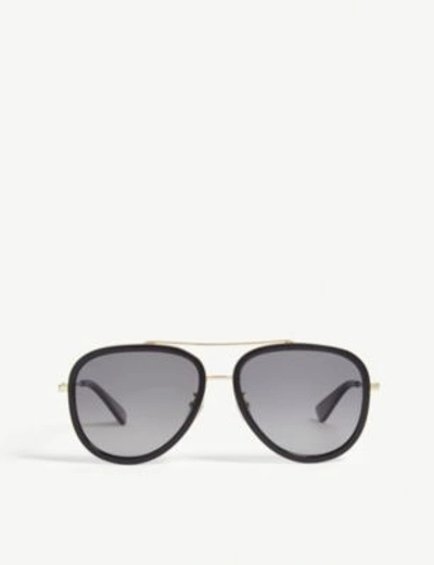 Gucci Gg0062s Pilot-frame Sunglasses In Gold