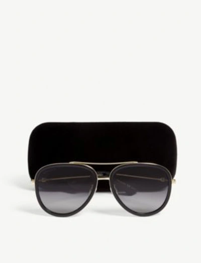Gucci Gg0062s Pilot-frame Sunglasses In Gold
