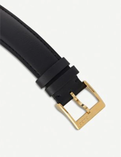 Shop Gucci G-timeless Yellow-gold Pvd And Leather Watch In Gold/black