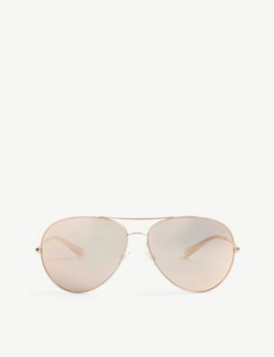 Shop Oliver Peoples Ov1201s Sayer Pilot-frame Sunglasses In Pink
