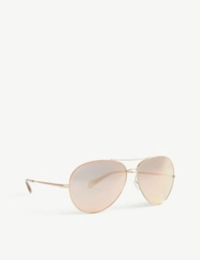 Shop Oliver Peoples Ov1201s Sayer Pilot-frame Sunglasses In Pink