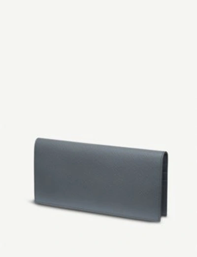 Shop Smythson Panama Leather Slim Coat Wallet In Smoke
